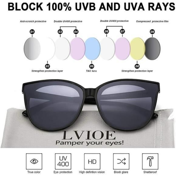 Cat Eyes Sunglasses for Women, Polarized Oversized Fashion Vintage Eyewear main image 5